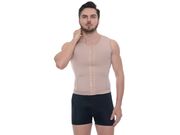 Colete masculino longo com abertura 